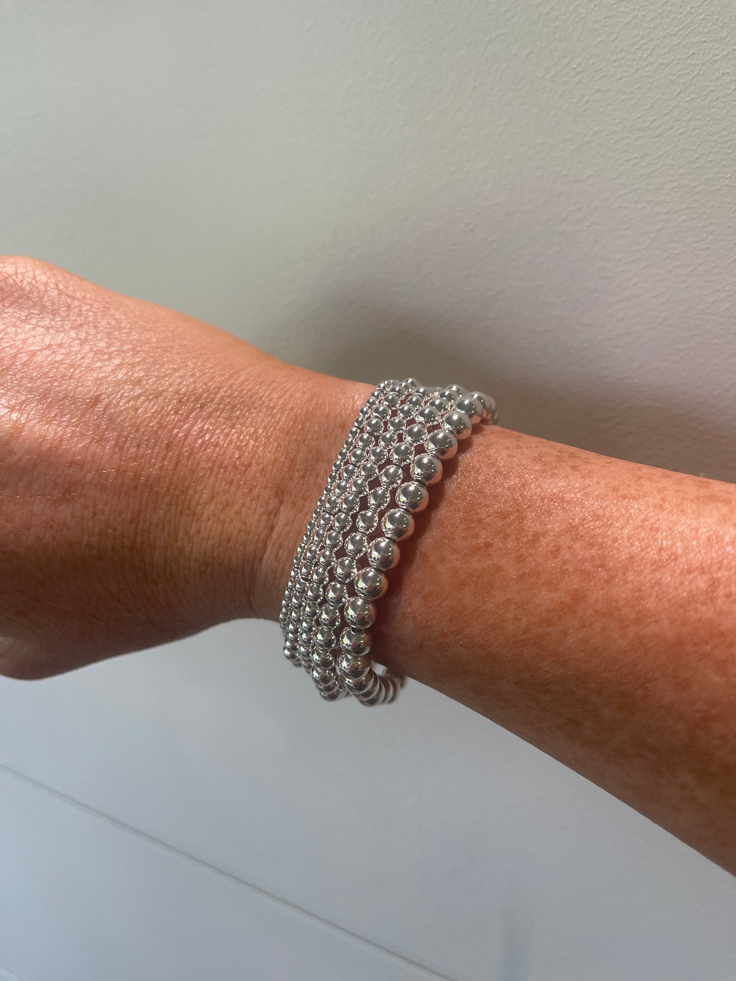 Silver Stone Beaded Bracelet