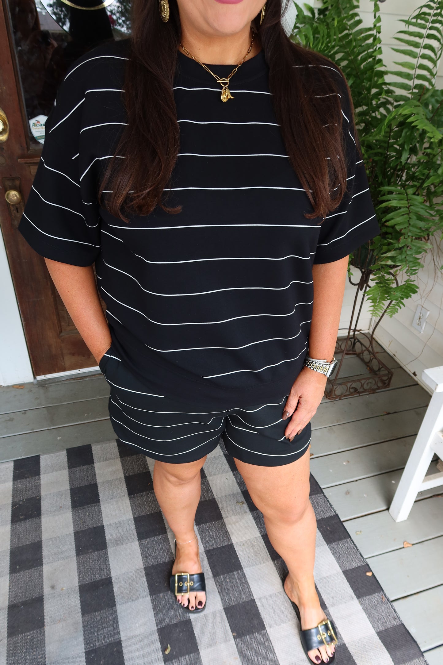 Plus Black/Cream Stripe Set