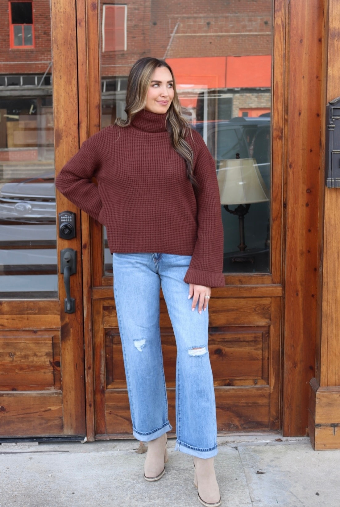 Turtleneck Oversized Knit Sweater