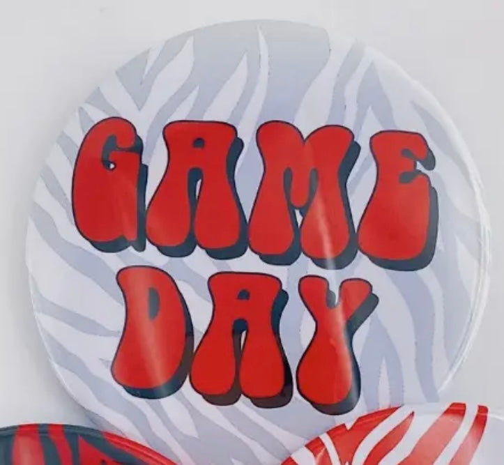 Grey Zebra Button