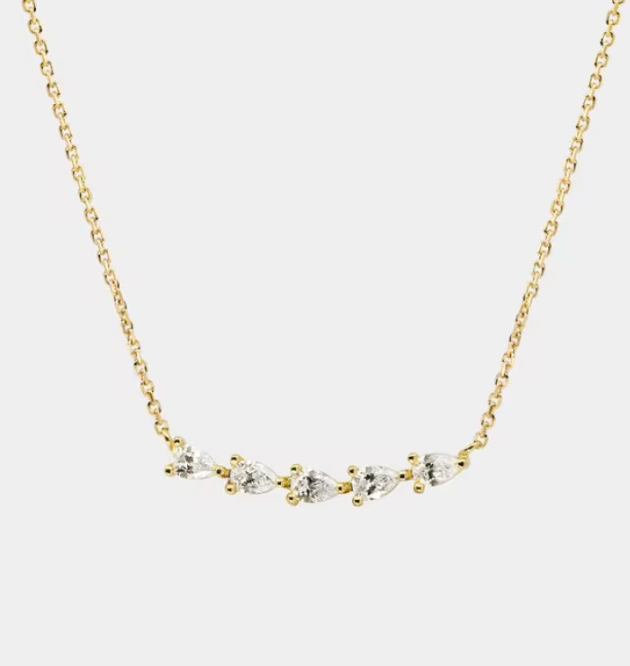 Solitaire Collection- Steel 14K gold Necklace-layering