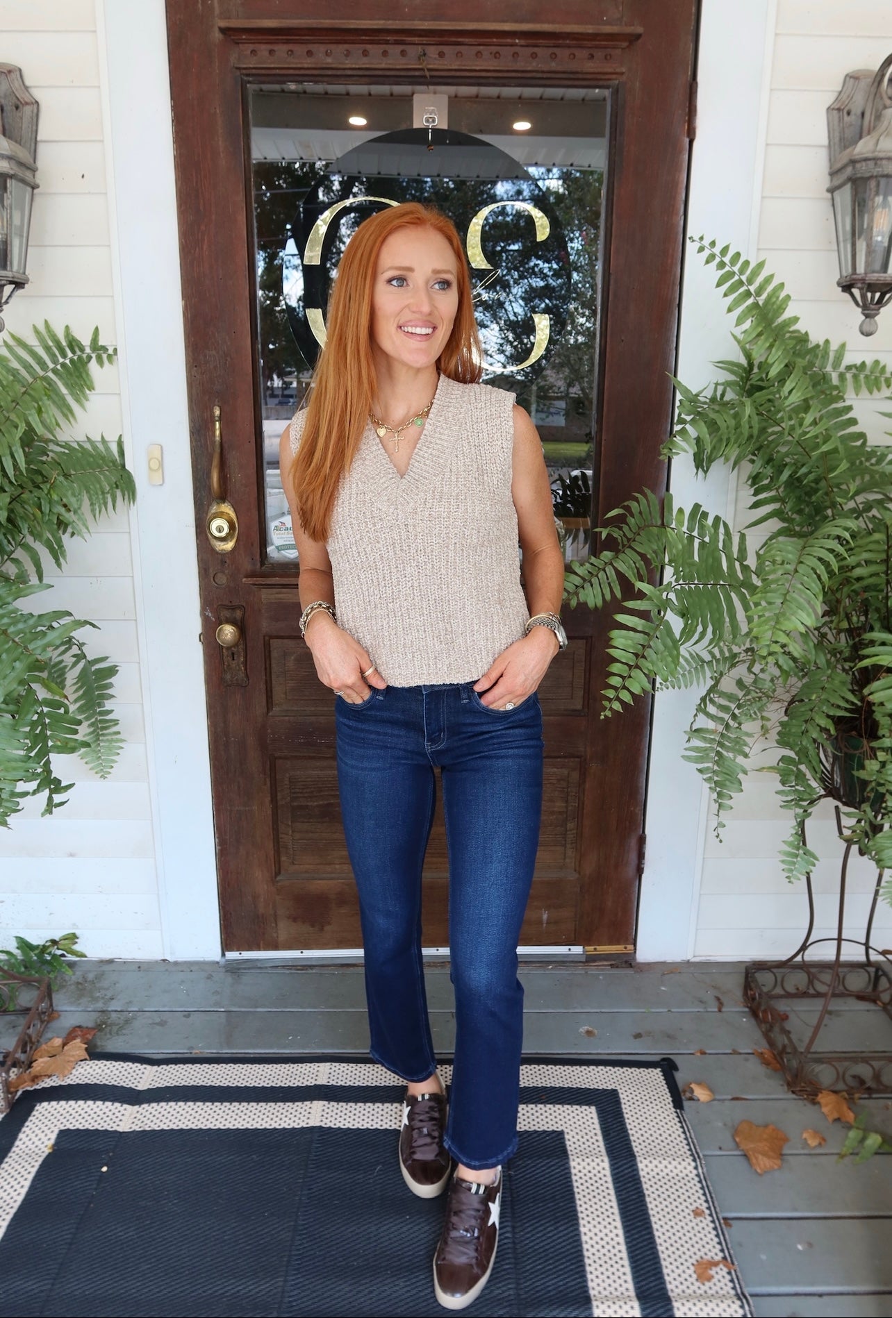 Two Tone Chenille Sleeveless Top