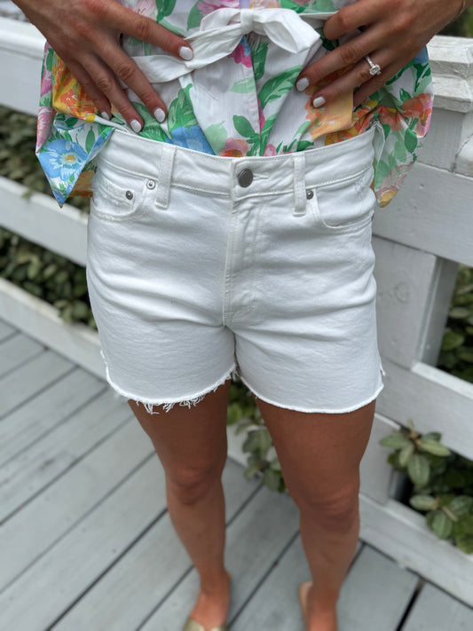 White Side Slit Short