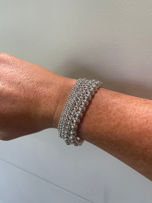 Silver Stone Beaded Bracelet