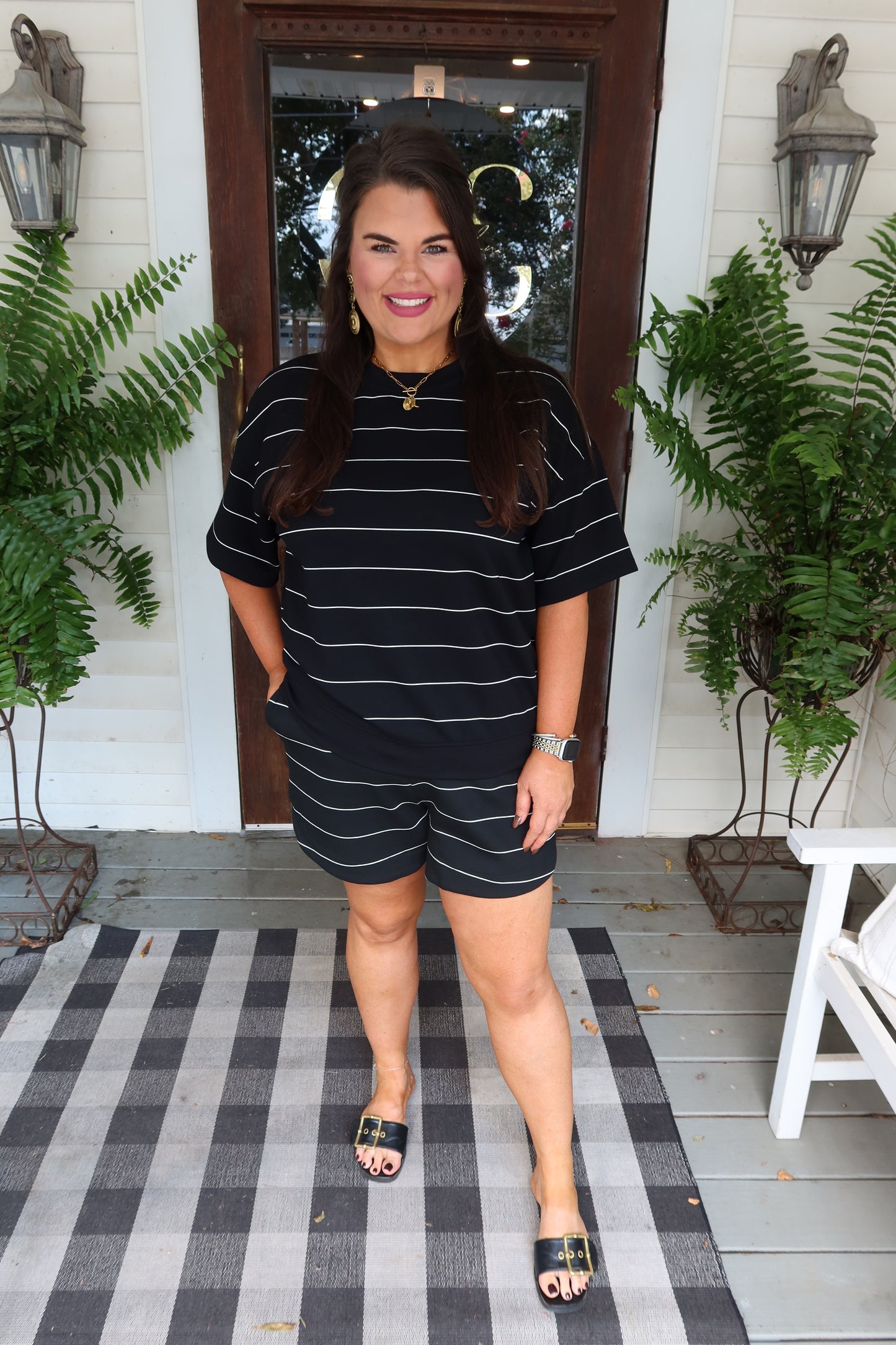Plus Black/Cream Stripe Set