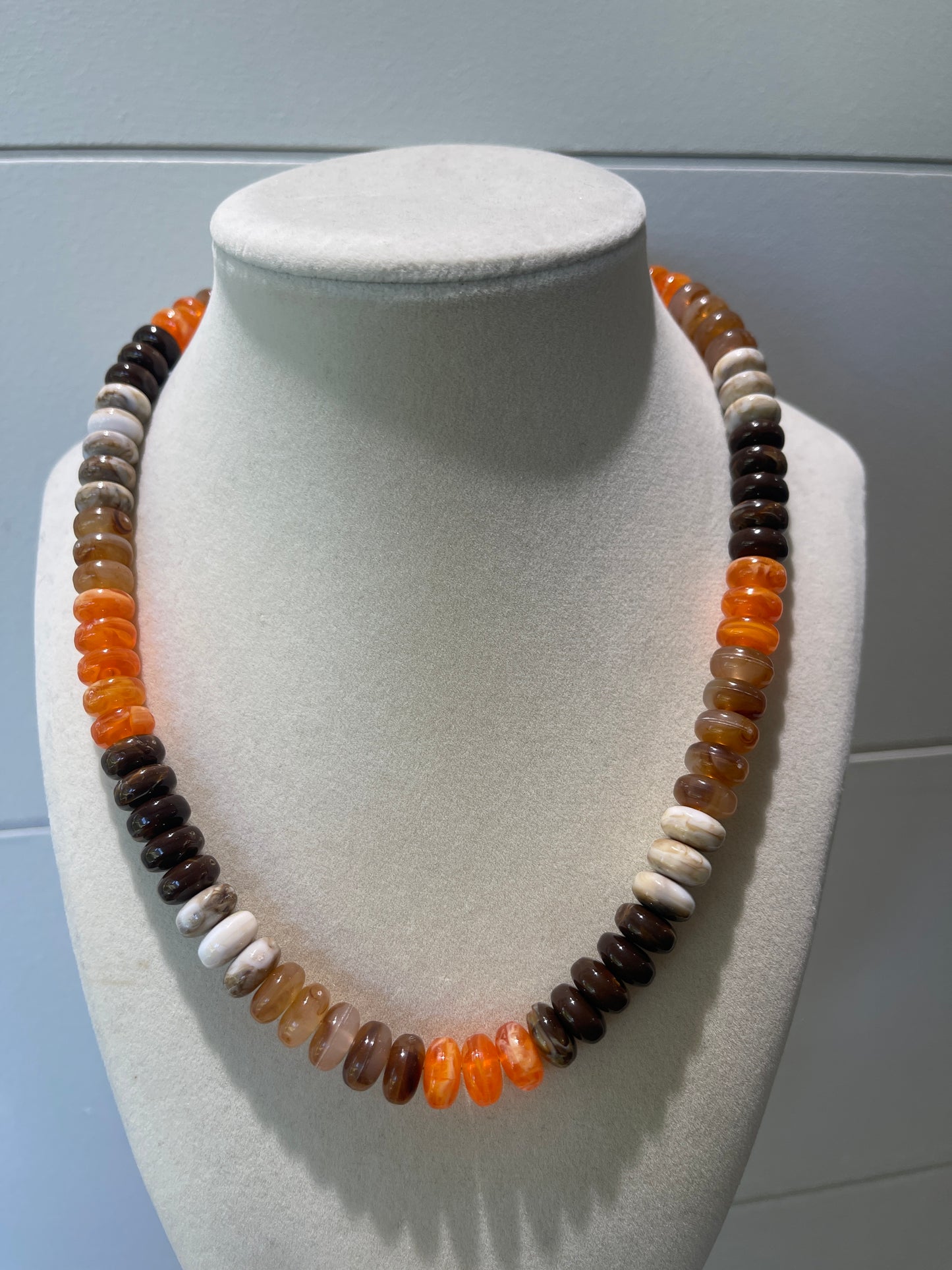 Brown Knotted Beaded Necklace