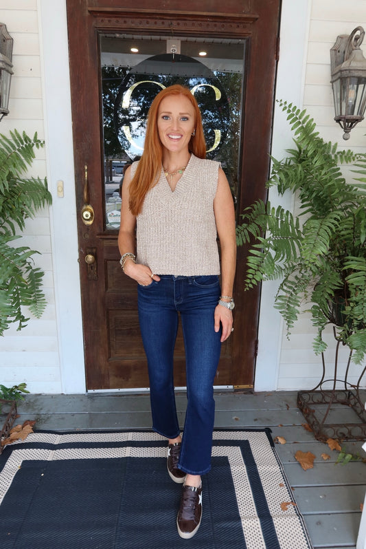 Two Tone Chenille Sleeveless Top