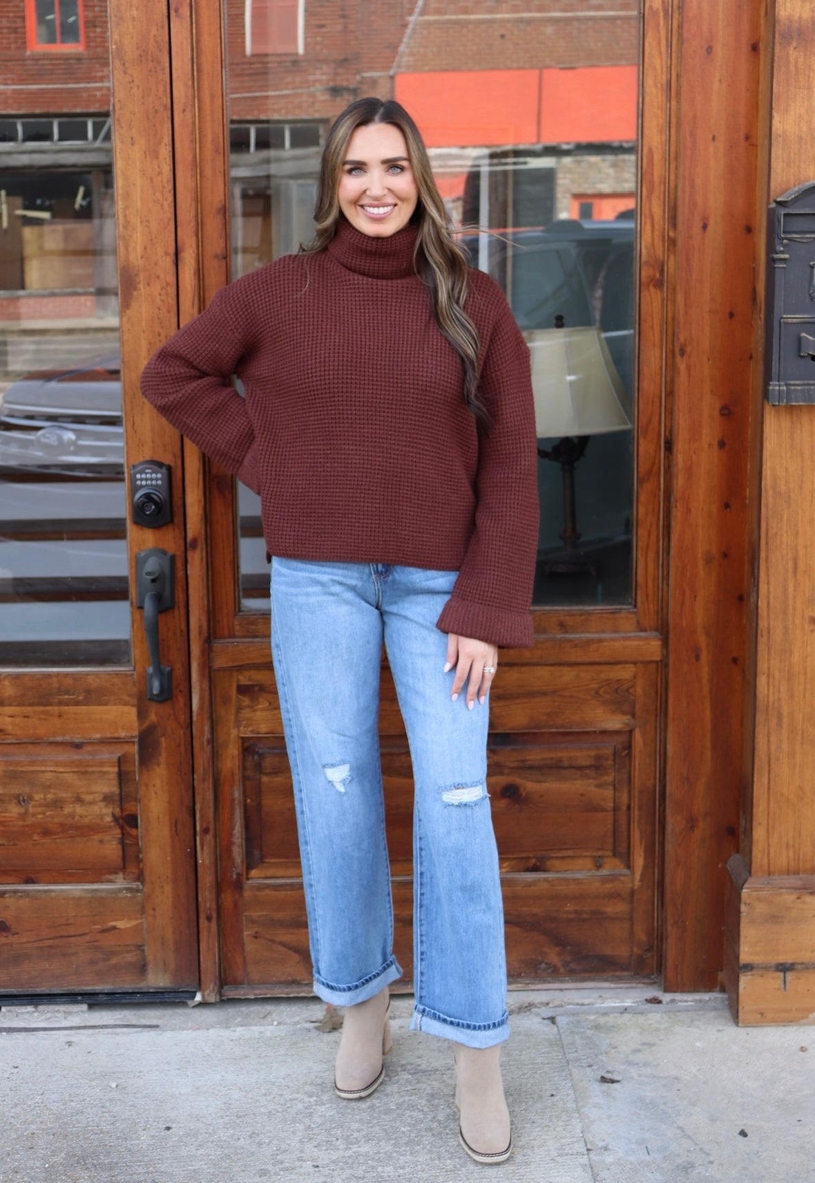 Turtleneck Oversized Knit Sweater